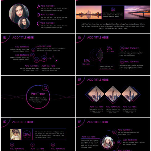 極致酷黑+iOS夢幻歐美風(fēng)商務(wù)通用PPT模板